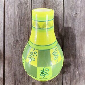 Vintage 1980s Ceramic Vase Made In Thailand Hand Painted Vessel Bud Vase Decor